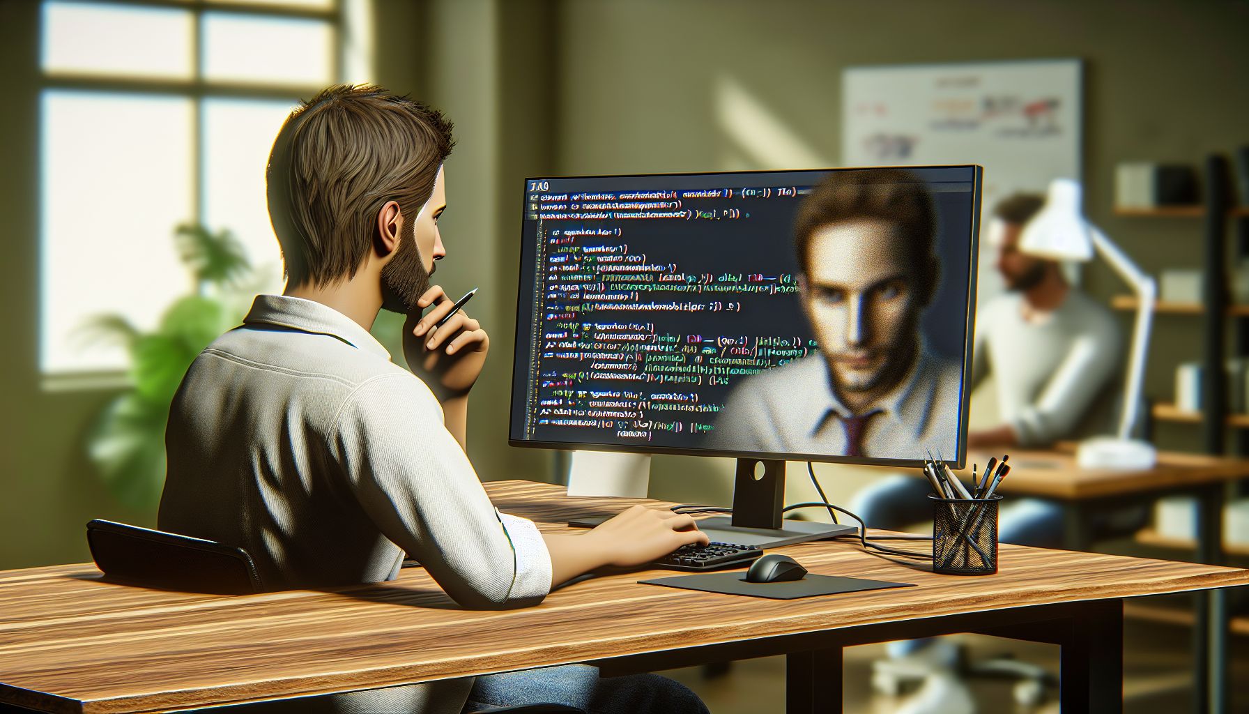 Ein PHP-Entwickler am Arbeitsplatz