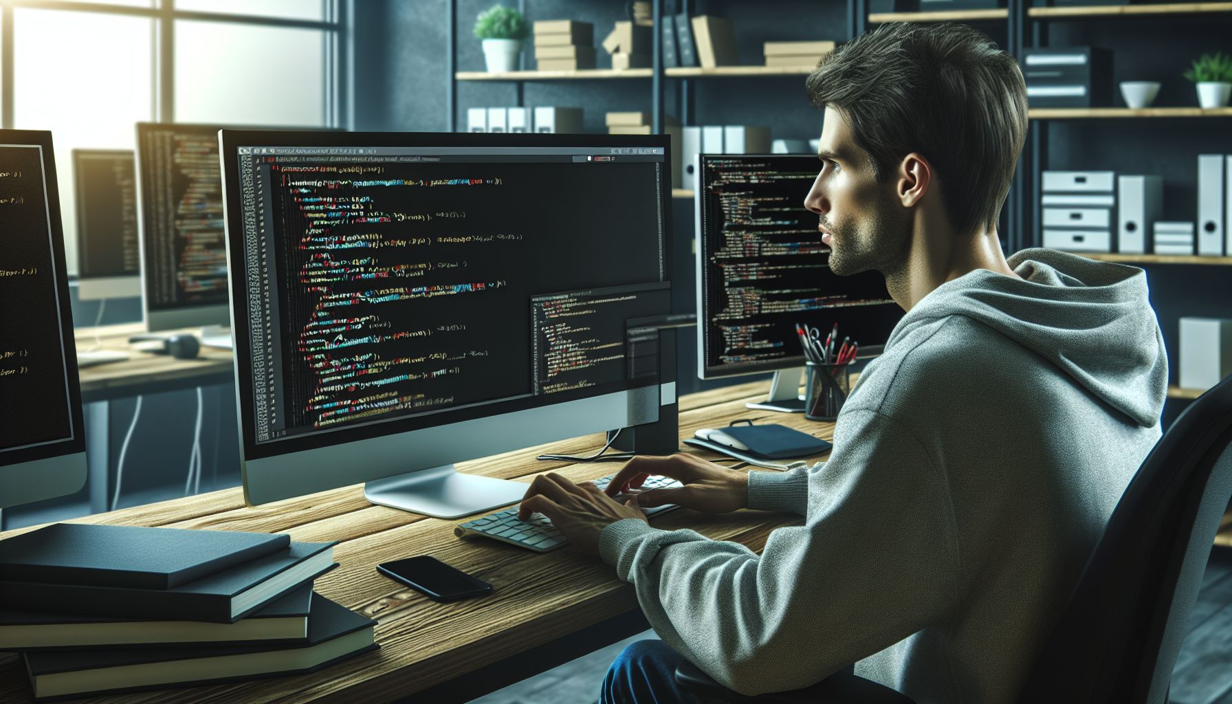 Ein PHP-Entwickler programmiert eine Datenbank